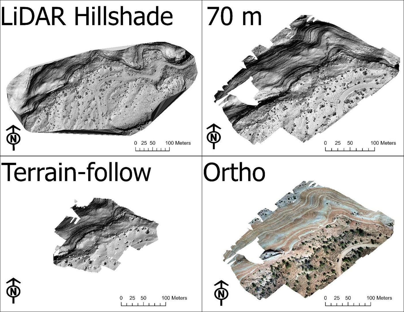 Figure 7: DSMs as hillshades