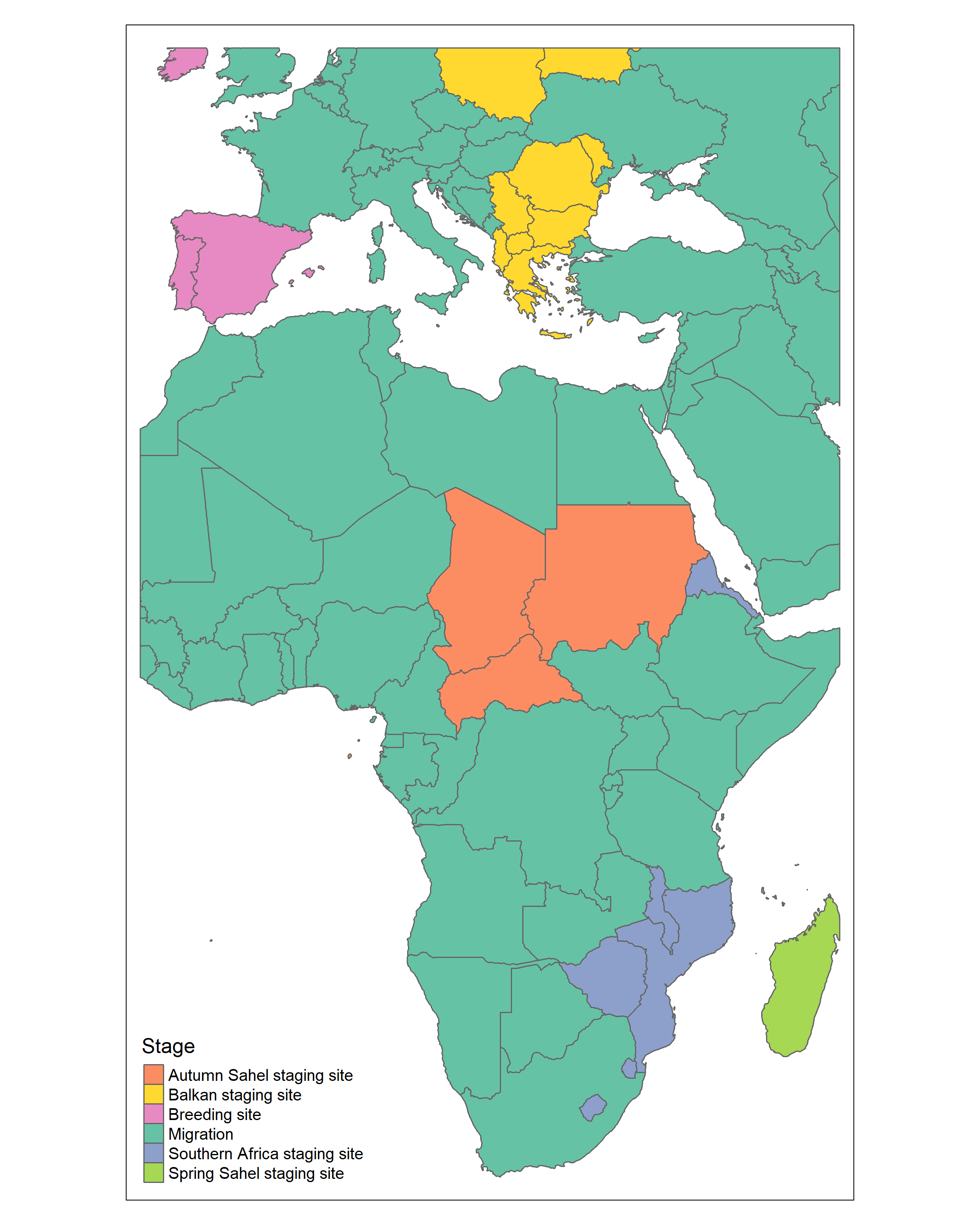 Figure 4: The kriging interpolation by country